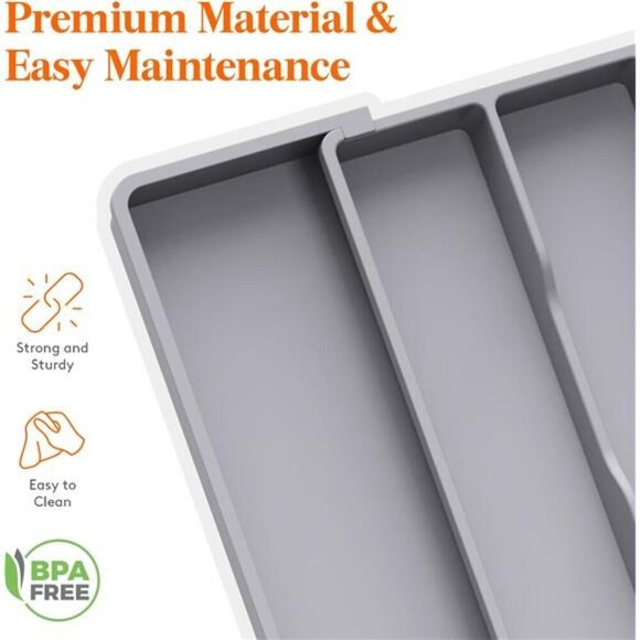 Utensil Organizer for Kitchen Drawers Expandable Cooking Utensil Tray Storage - Picture 6 of 7